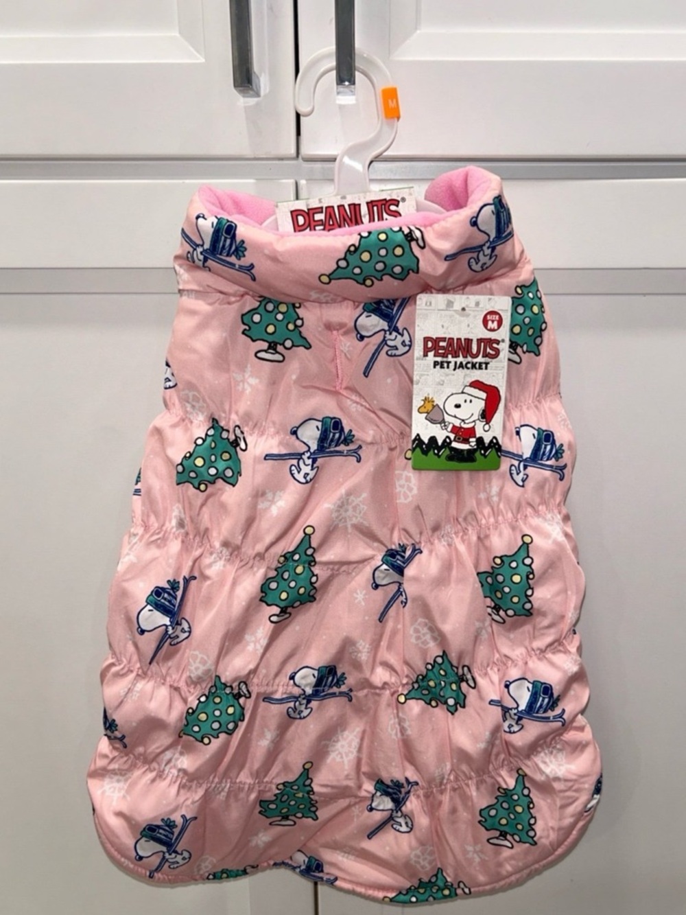Peanuts Pink Snoopy Holiday Pet Jacket Size Medium